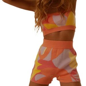 Two Piece - Tank Crop Top and Sweat Shorts
